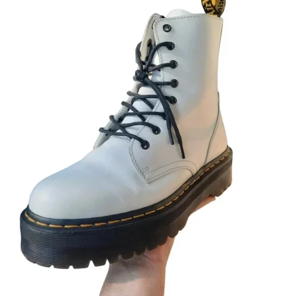 Dr. Doc Martens Platform Jadon White AirWay Combat Boots High Top W10 Y2k 90s